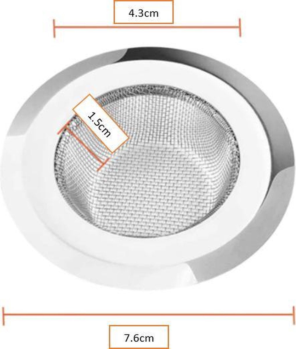 FSW-Products - 1 Stuk - RVS afvoerstop - Afvoerzeef - Korfplug - Gootsteenzeef - Afvoerplug - Zeefje - Keuken - Korfzeef - Zeefje voor in de spoelbak - Keuken - Luxe afvoerstop - Gootsteenstop - Zeef voor gootsteen - Afvoerplug zeef - Afvoer