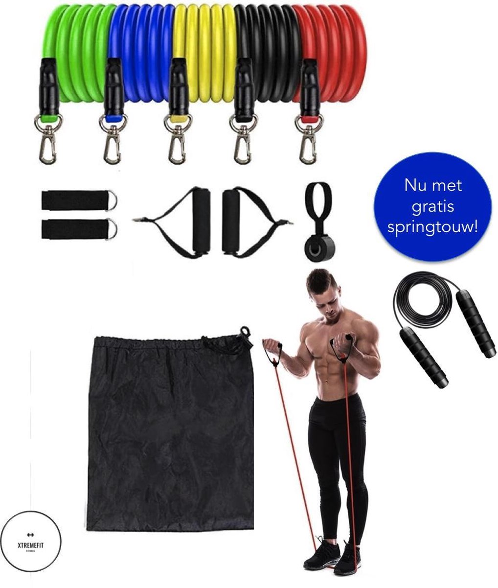 XTREMEFIT™ - XXL Fit set - Weerstandsbanden - Nu met GRATIS springtouw! - Cardio en krachttraining in één - Train tot 45 kilo