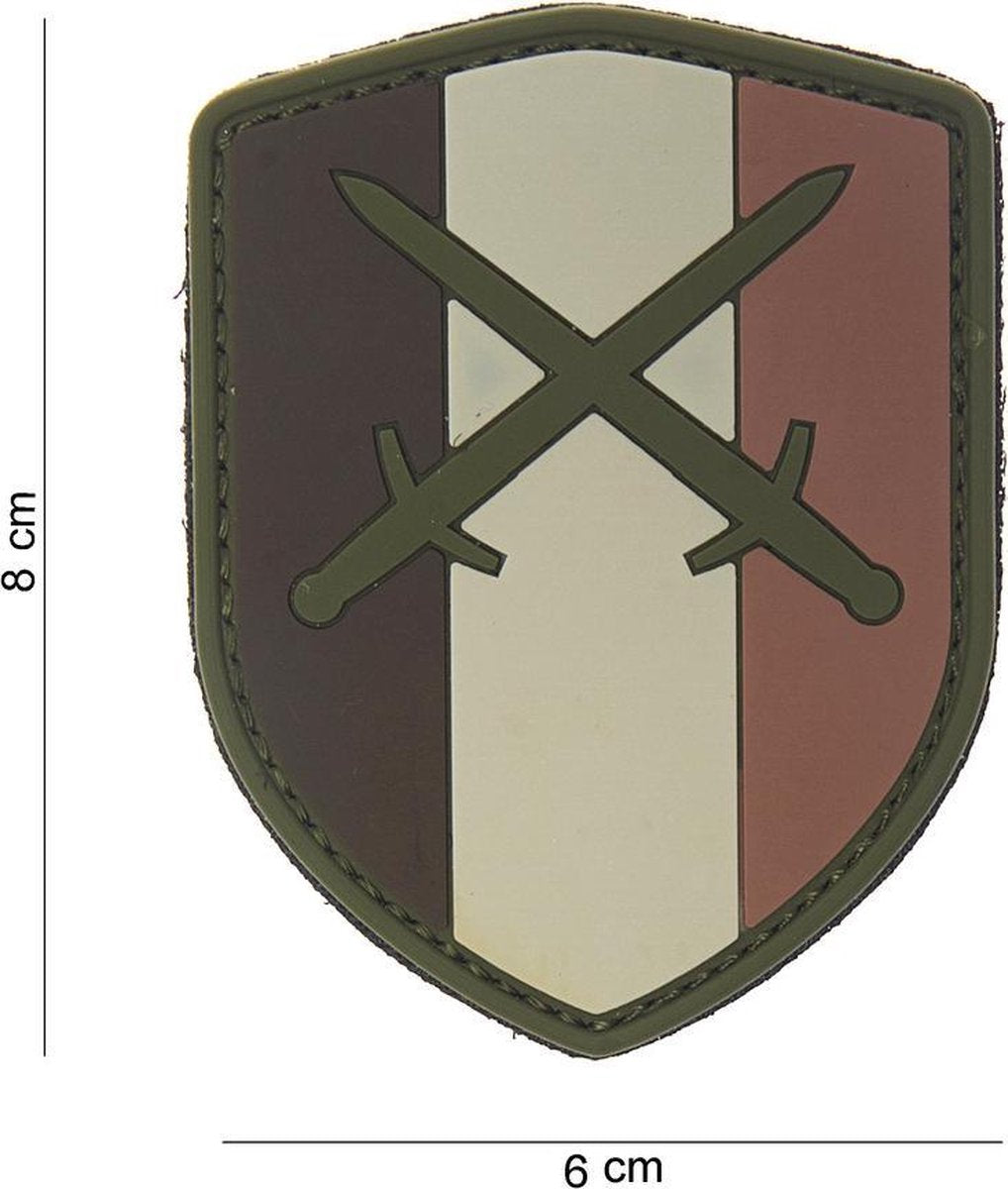 Embleem 3D PVC Schild België zwaard desert