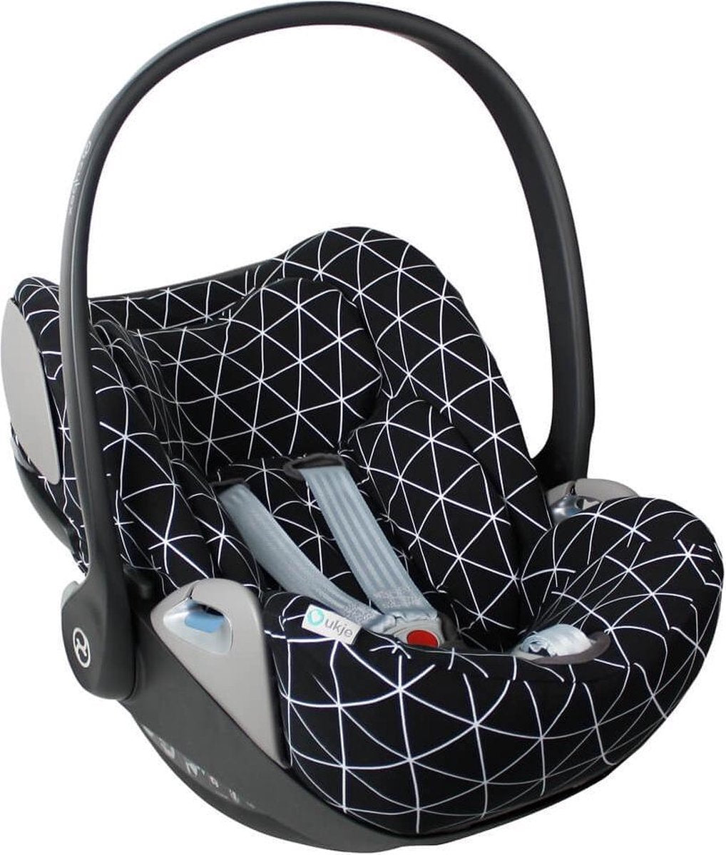 Ukje Hoes voor Cybex Cloud Z hoes - Perfecte pasvorm - Zwart blokken