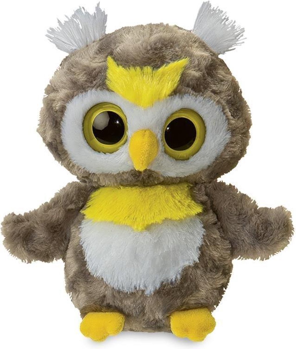 Aurora Knuffeluil 20 Cm Bruin/geel