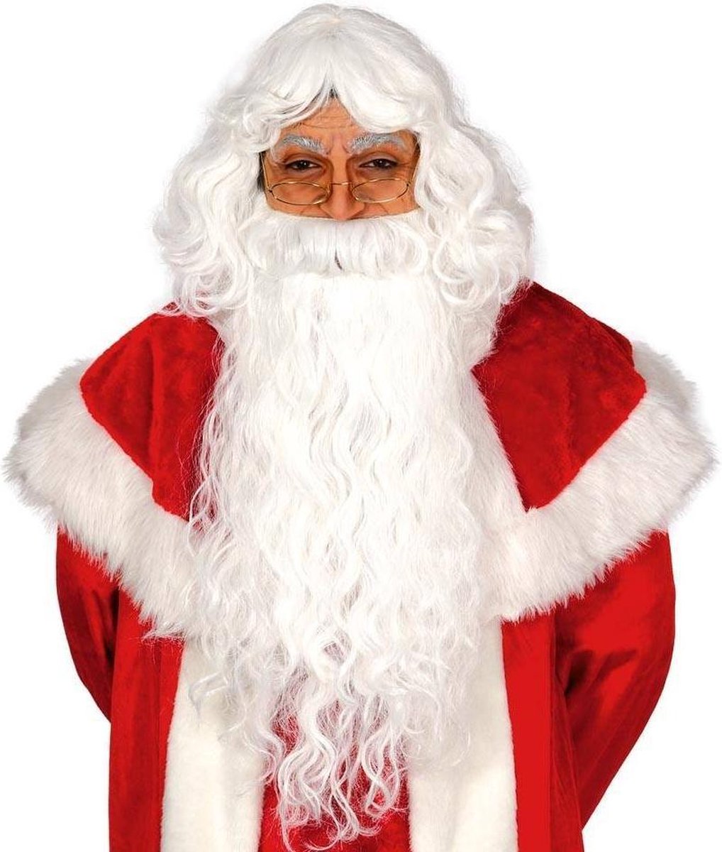 Kerstman Baard en Pruik Deluxe