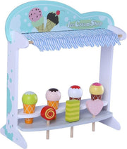 Gerardo's Toys Ijskraam hout 47 cm blauw 12-delig