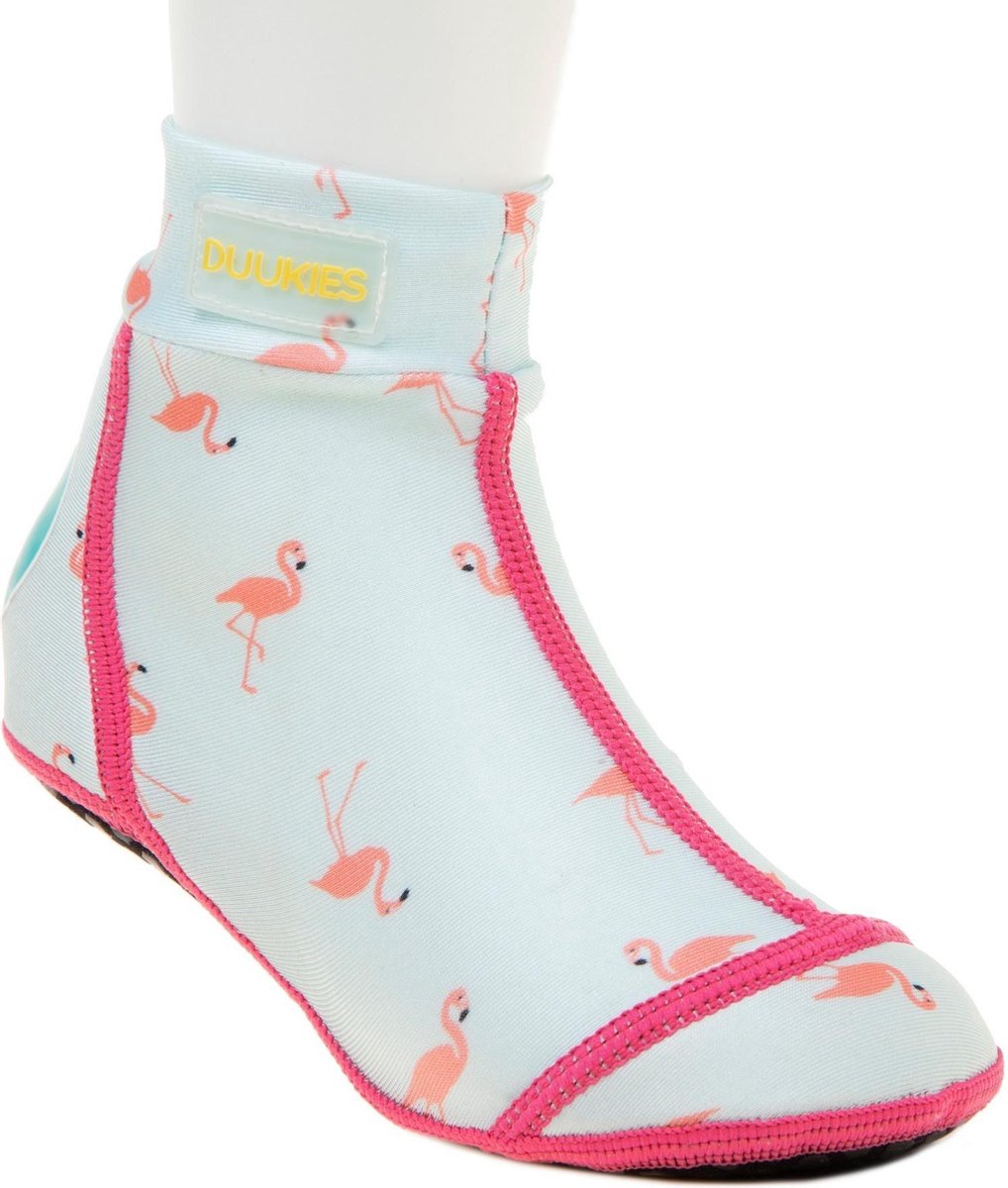 Duukies - Meisjes UV-strandsokken - Flamingo Mint  - Mint - maat 20-21EU