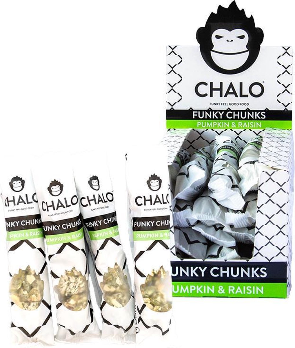 CHALO Zoete Vegan Snacks - Pumpkin & Raisin Funky Chunks - 20 x 32GR