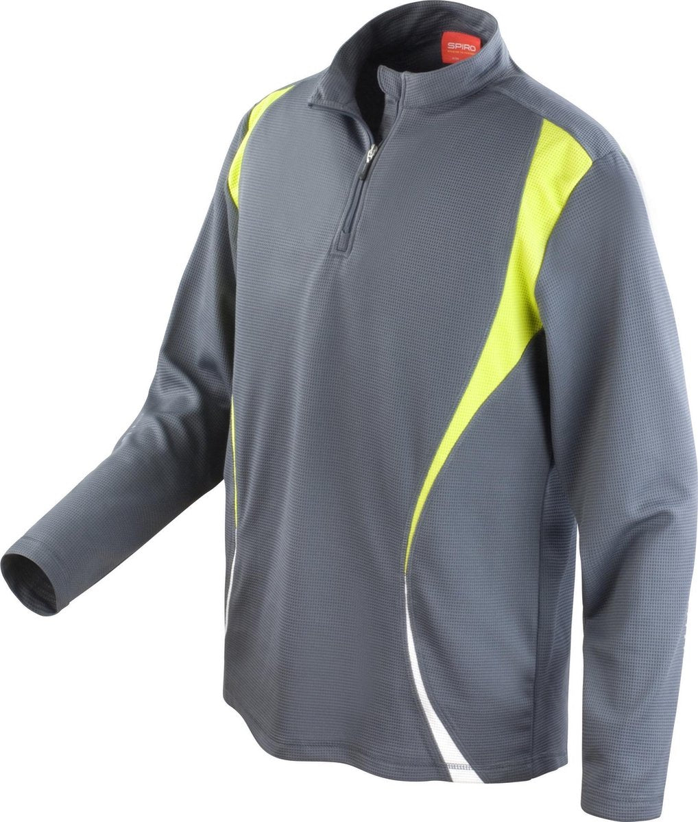 Spiro Unisex Sportproef Prestatie Trainingen Top (Houtskool/Lime/Wit)