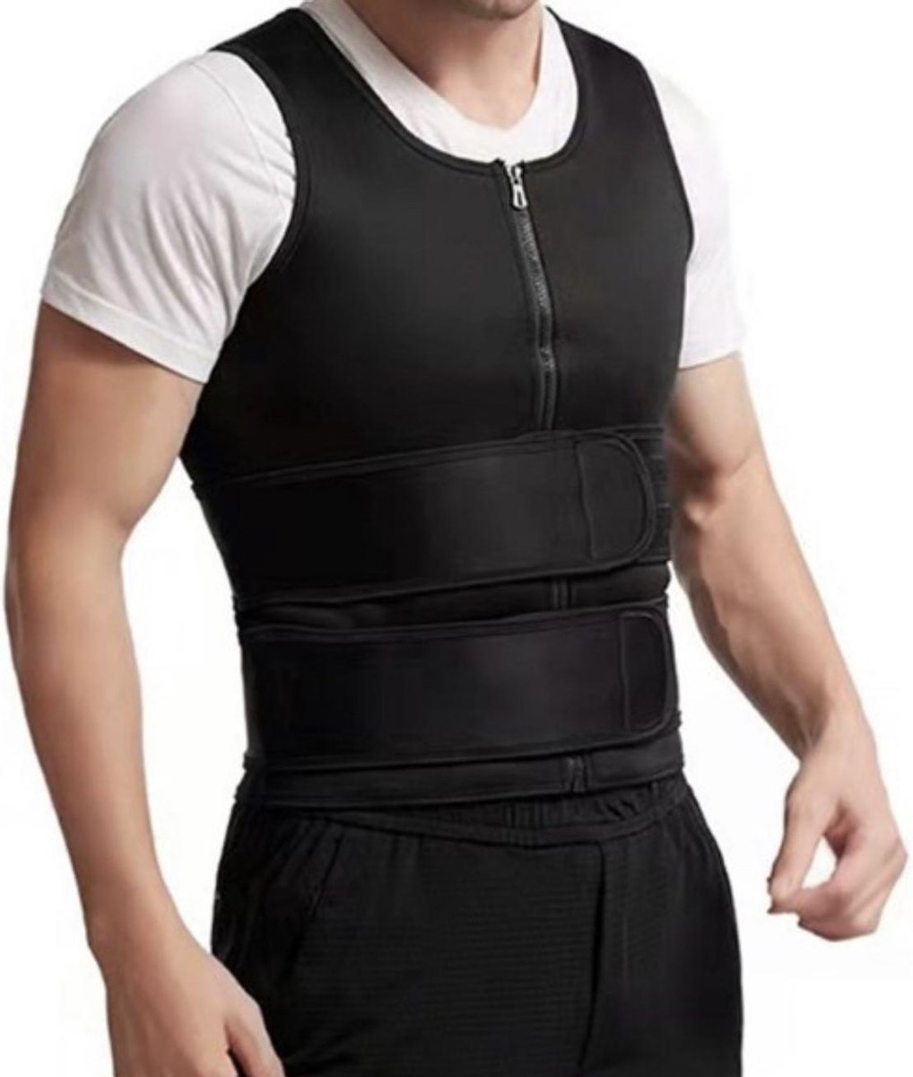 CHIBAA Sport Saunaband Man en vrouw Zwart Maat L| Sweat belt | Tailleband|  Waistband | Buikband | Burn fat | Sauna band | Waist shaper | Doeltreffend vermageren | Sportbelt | Afslank band | Shaper | Gewicht verlies |  afvallen en afslanken | Zwart