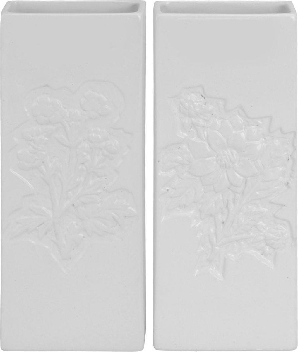 2x Witte radiator bak waterverdampers 20 cm - bloemen motief - Waterverdampers voor de verwarming - Luchtvochtigheid verhogen