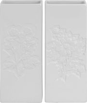 2x Witte radiator bak waterverdampers 20 cm - bloemen motief - Waterverdampers voor de verwarming - Luchtvochtigheid verhogen