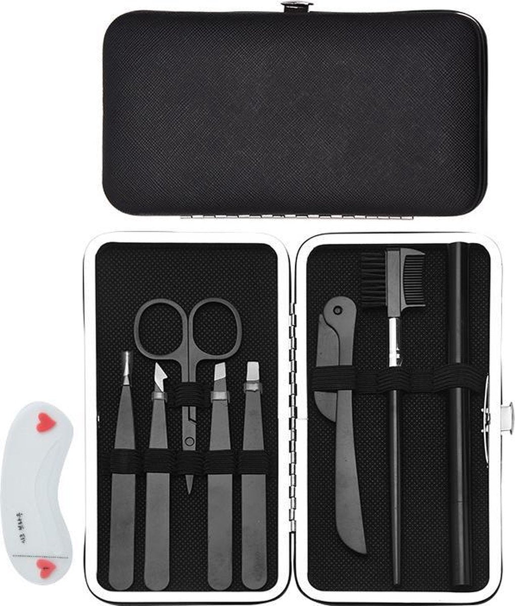 BOTC Pincet Epileer Set - 12-delige pincet set van roestvrij staal