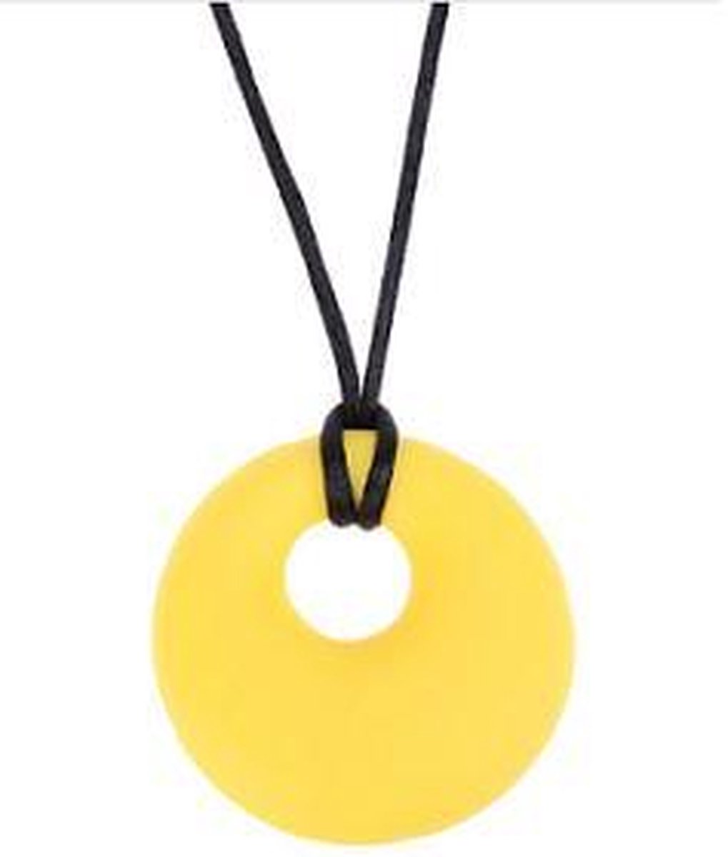 Bijtketting - kauwketting rond geel