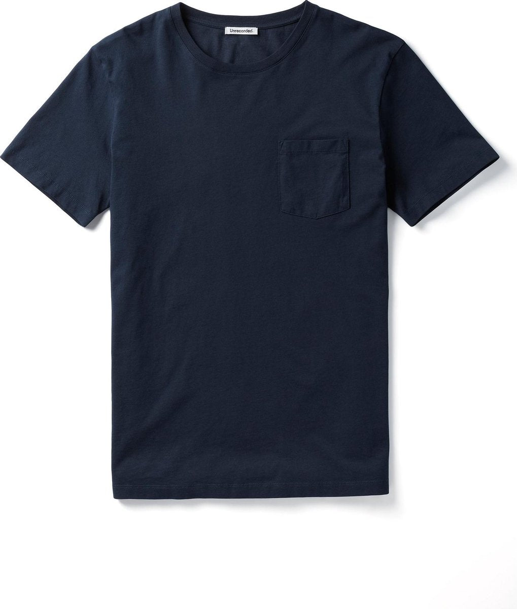 Unrecorded Pocket T-Shirt 155 GSM Navy - Unisex - T-Shirts -  Navy - Size XXL - 100% Organic Cotton - Sustainable T-Shirts