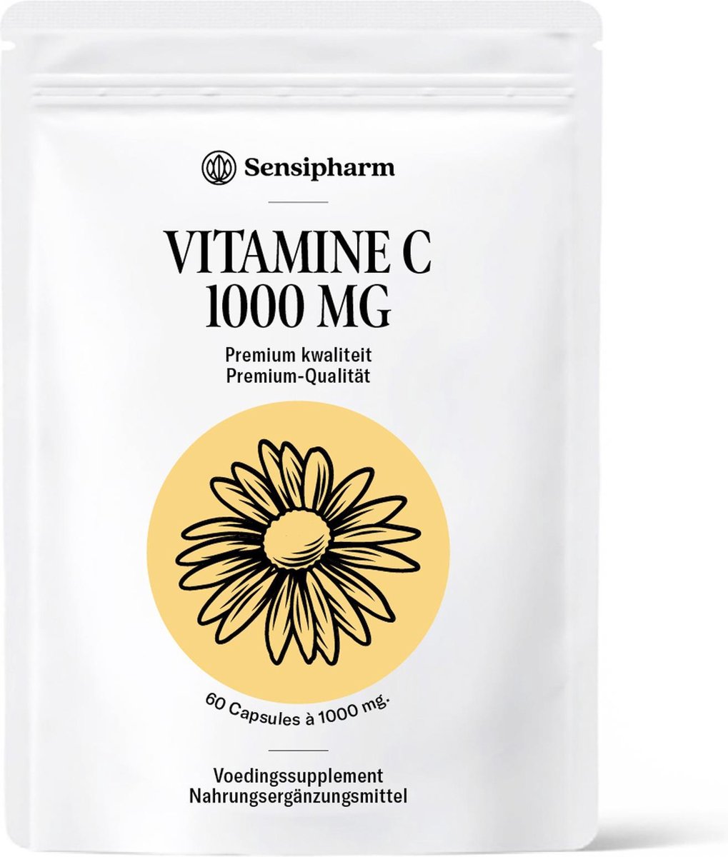 Sensipharm Vitamine C 1000 mg 60 Vegan Capsules Hooggedoseerd - Vitamin C - Veganistisch