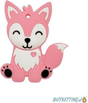 Bijtketting  - Kauwketting - Cartoon Vos - Roze