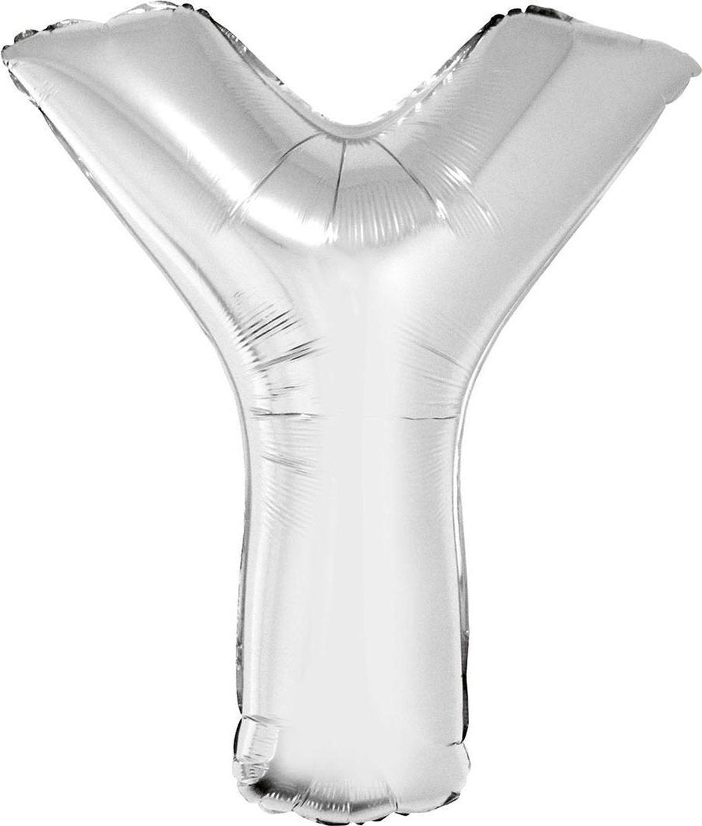 Grote folie ballon letter Y Zilver