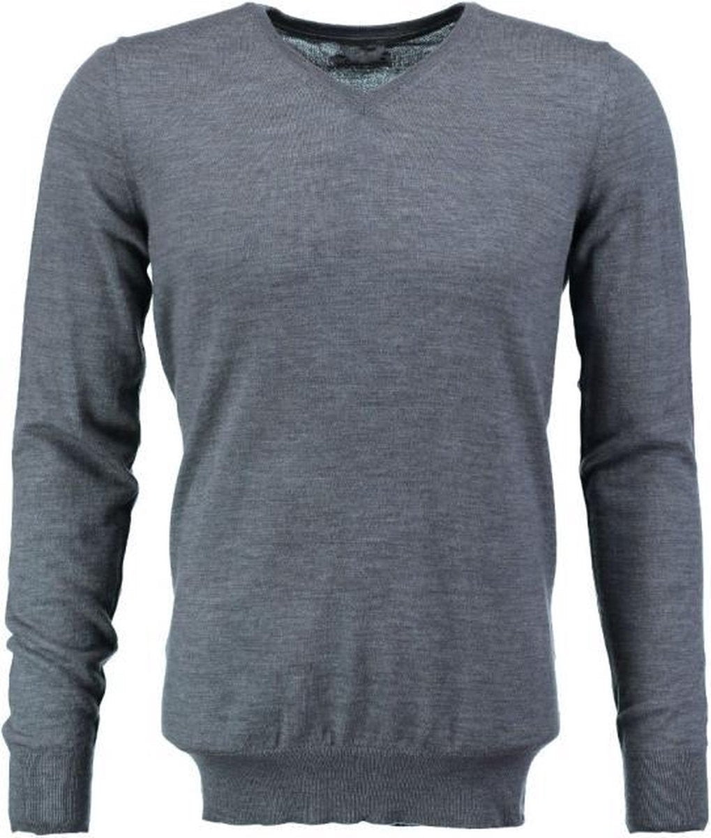 Dstrezzed dunnere zachte grijze trui fine merino - Maat  XL