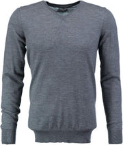 Dstrezzed dunnere zachte grijze trui fine merino - Maat  XL