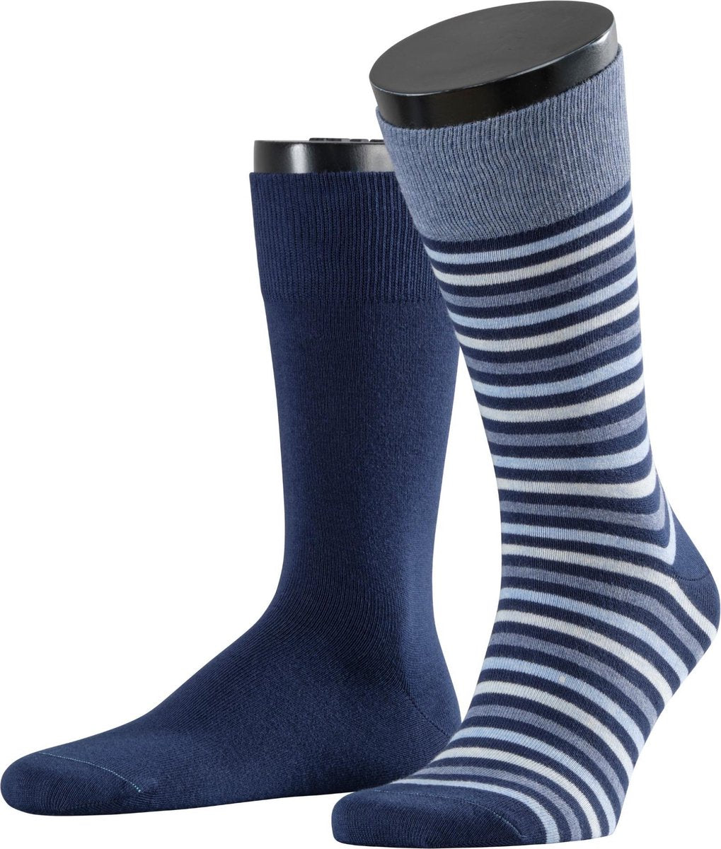 Esprit Multistripe 2-PACK Sokken Heren   17863 - Blauw 6120 marine Heren - 43-46