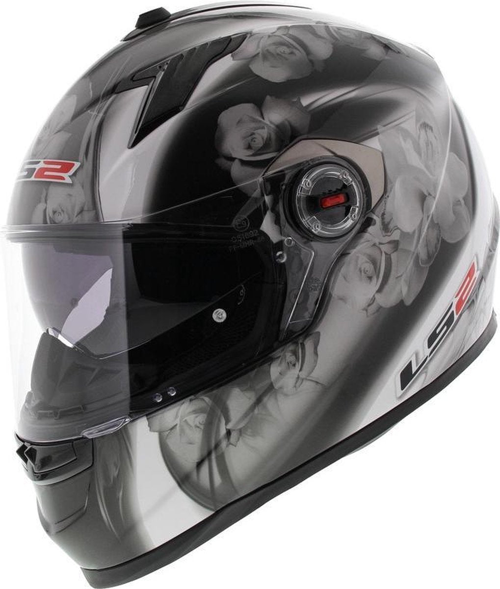 LS2 FF322 Chic integraalhelm glans zwart zilver XS Motorhelm Scooterhelm