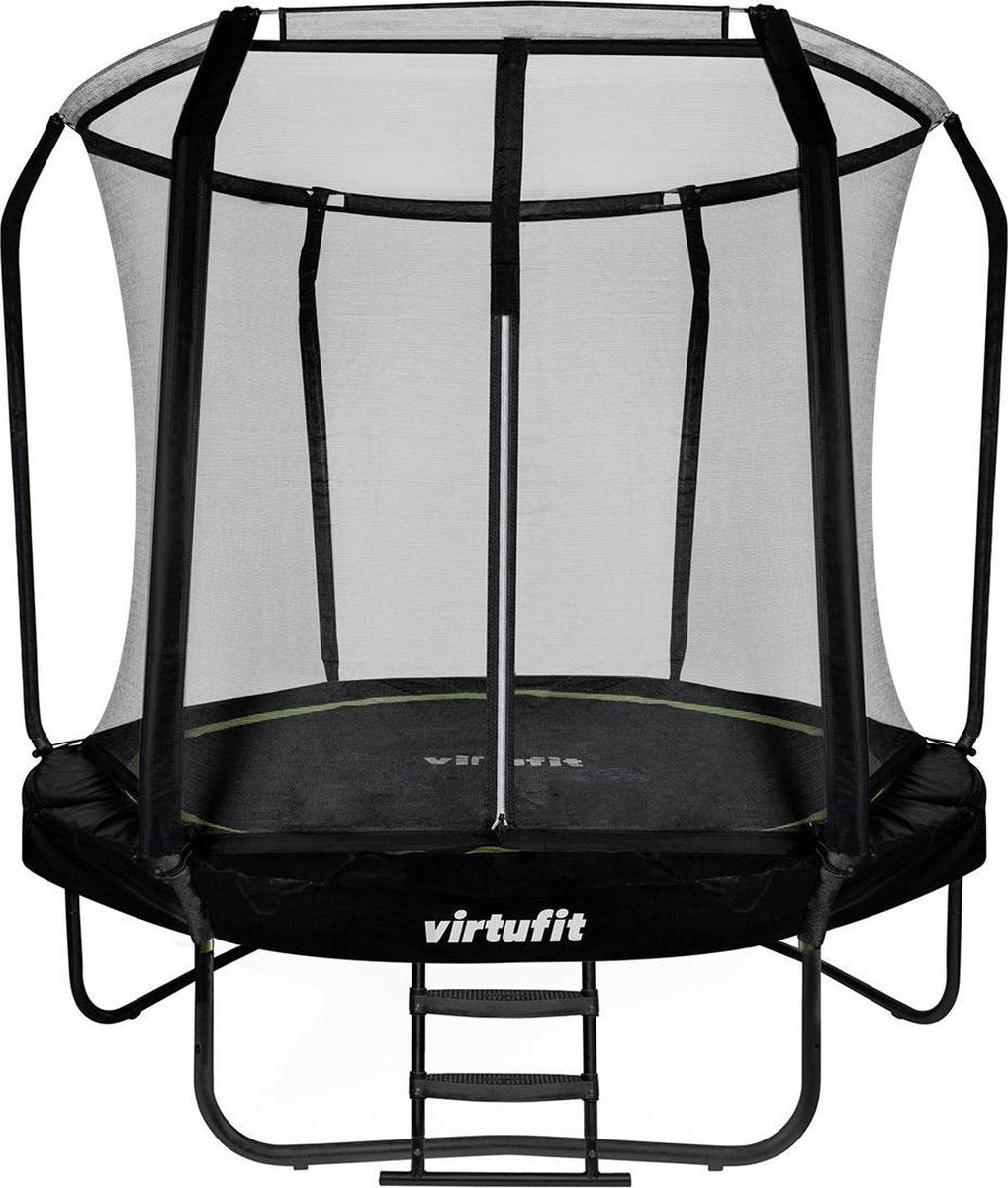 Trampoline - VirtuFit Premium Trampoline met Veiligheidsnet - Beschermrand - 244 cm - Zwart