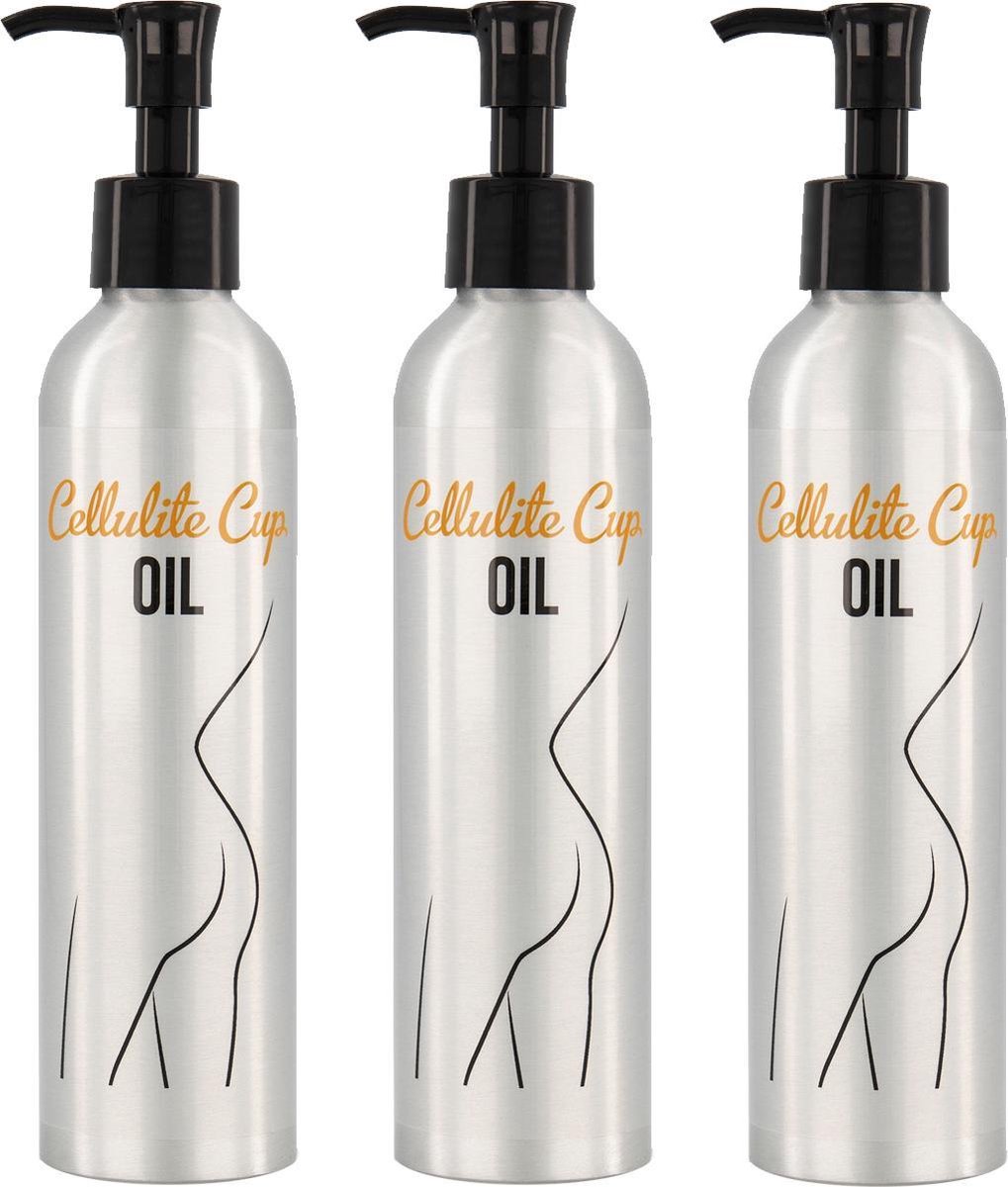 MKBM Cup Olie 3-Pack Cellulite Cup Olie van Fajah Lourens - Helpt cellulite te reduceren - Met Vitamine C + E - 3 x 250 ml