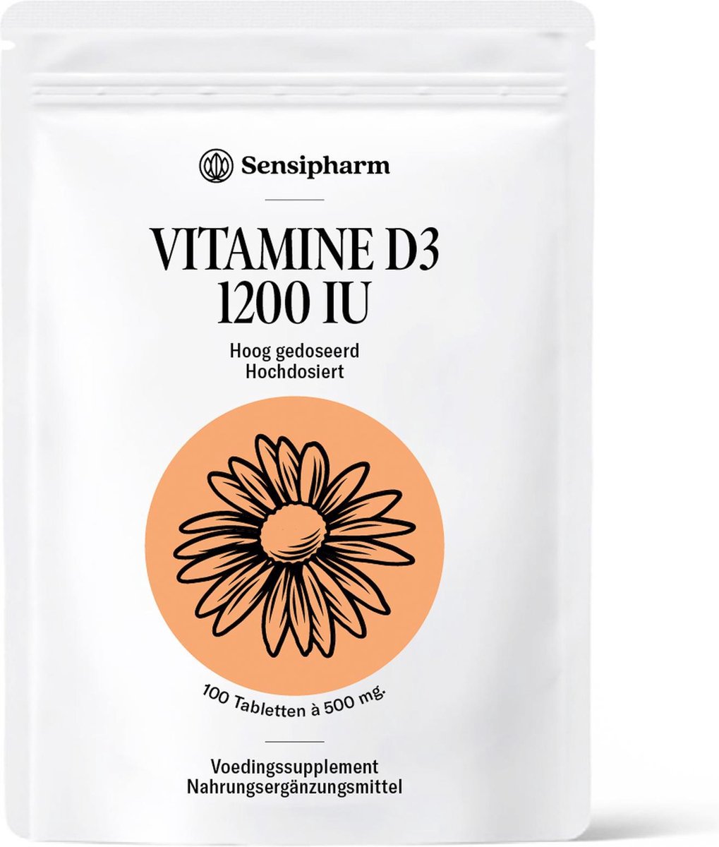 Sensipharm Vitamine D3 1200 IU - 30 mcg - 100 Tabletten - Hoog gedoseerd Voedingssupplement
