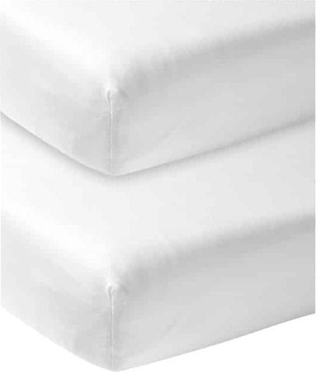 Meyco jersey hoeslaken juniorbed - 2-pack - 70x140/150 cm - wit