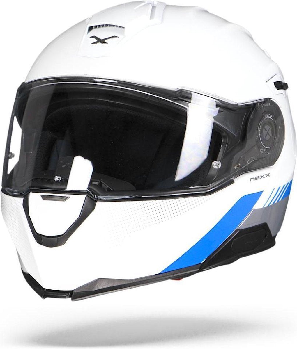 Nexx X.Vilitur Latitude Wit Blauw Grijs Systeemhelm - Motorhelm - Maat L