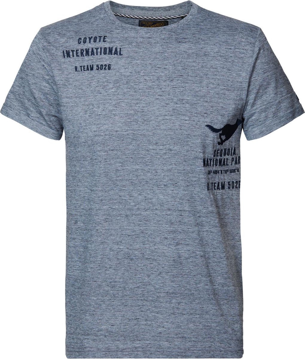 Petrol Industries - Heren Gemêleerd T-shirt  - Blauw - Maat XXL