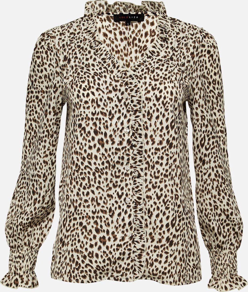 Blouse met luipaard print - Wit