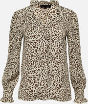 Blouse met luipaard print - Wit