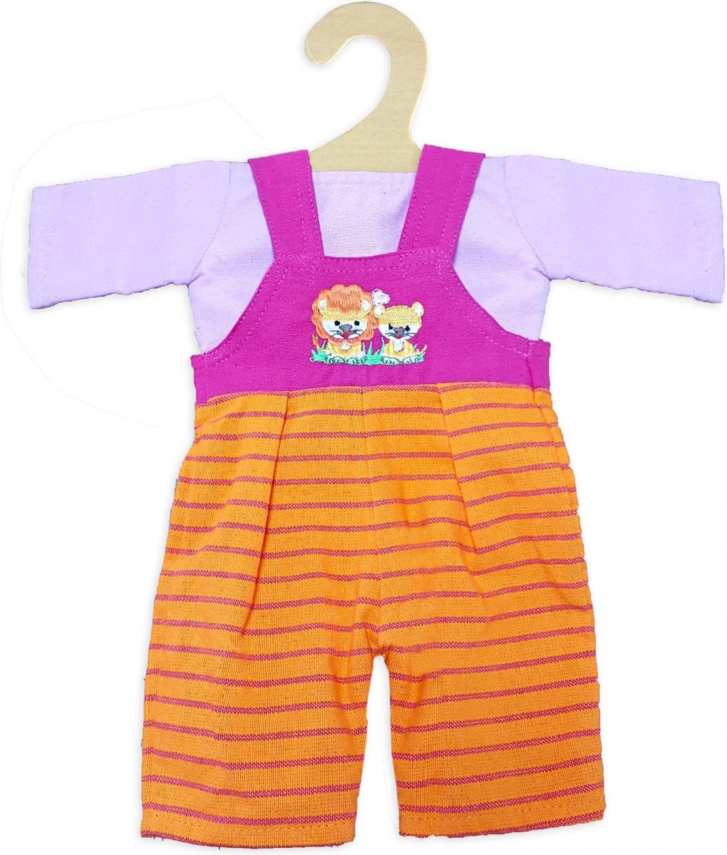 Heless Poppenkleding Tuinbroek Paars/oranje 28-35 Cm