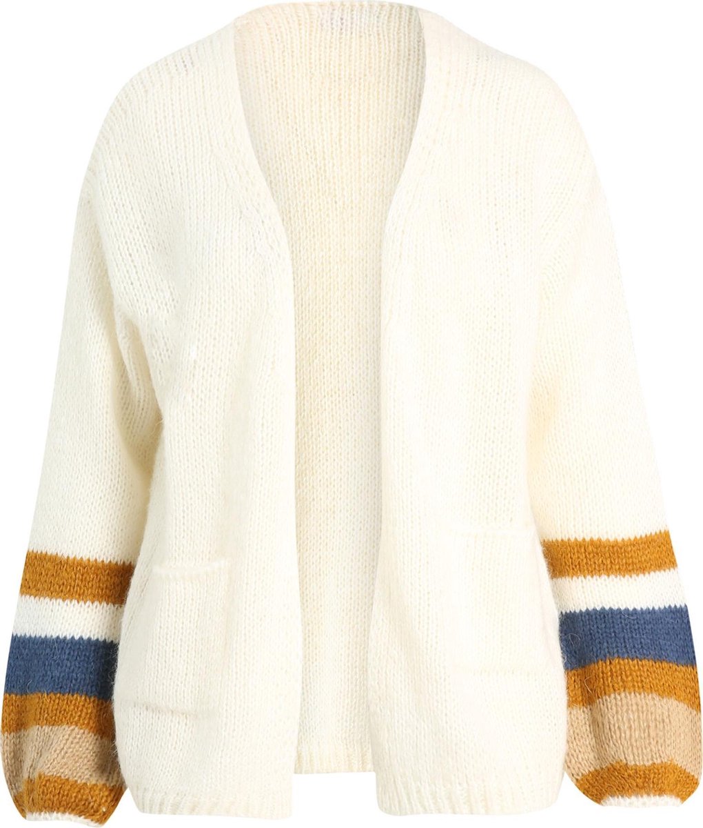 Cassis - Cardigan met strepen - Ecru