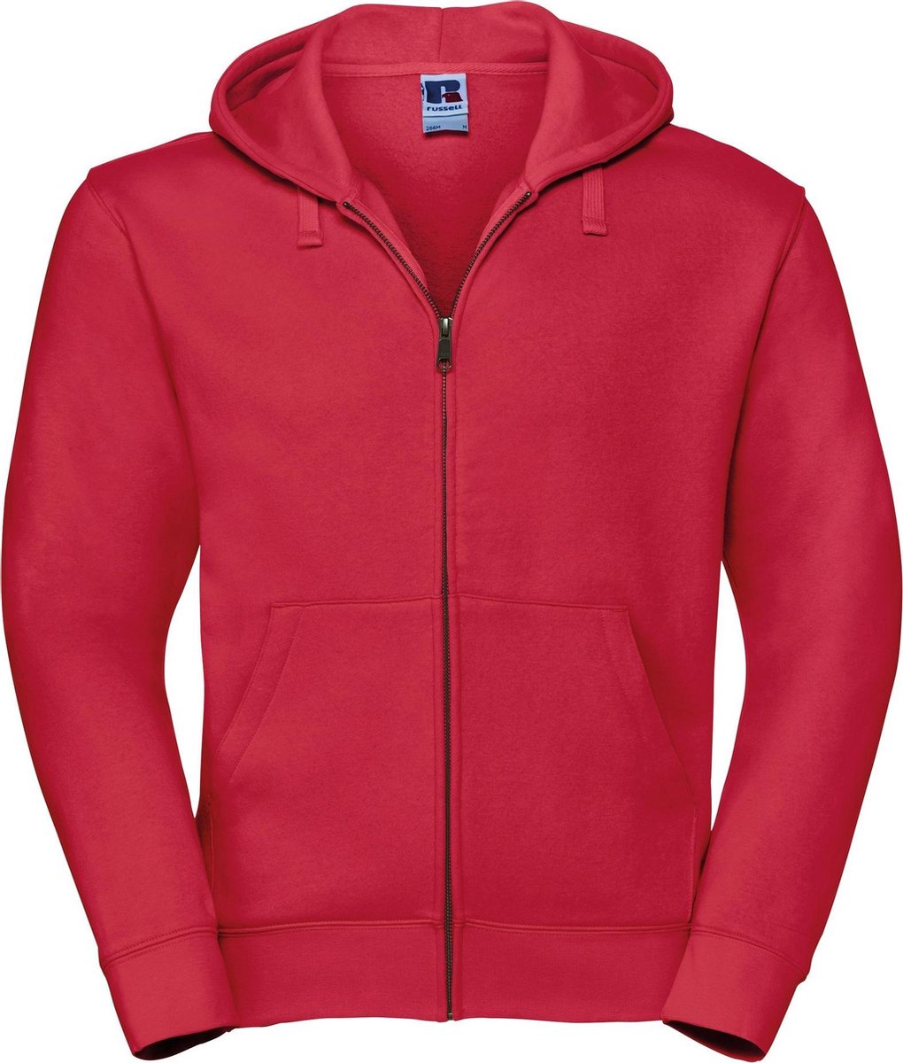 Russell Heren Authentieke Sweatshirt met volledige ritssluiting / Hoodie (Klassiek rood)