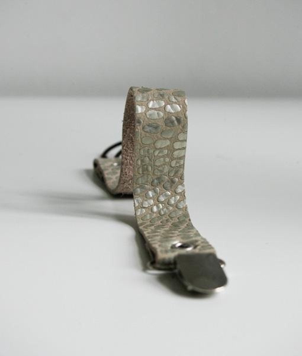 Speenkoord spenenkoord zilver leer Manoh