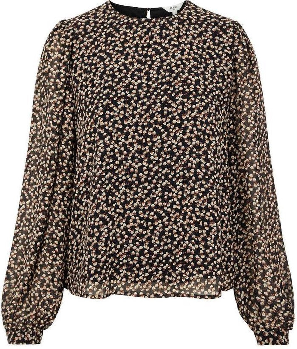 Objmila L/s Top Noos 23034458 Black/flowers