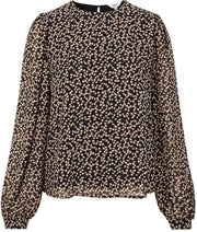 Objmila L/s Top Noos 23034458 Black/flowers