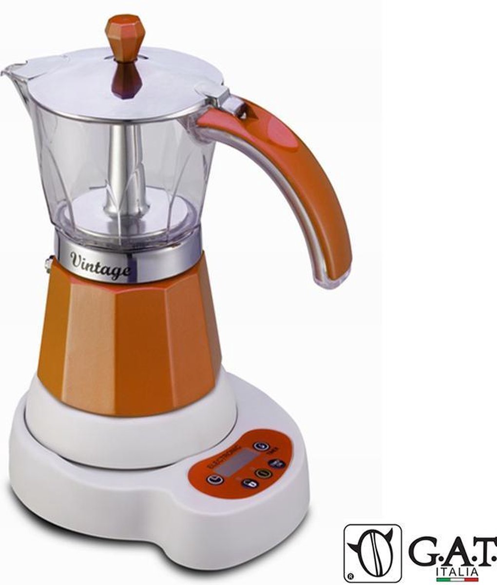 G.A.T. Italia Vintage Oranje 6 kops - Elektrische percolator