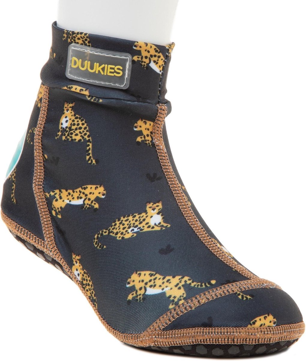 Duukies - Jongens UV-strandsokken - Panther Grey - Donkergrijs - maat 26-27EU