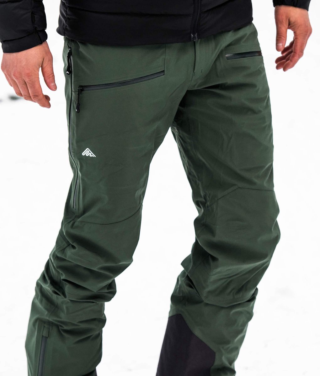 Cortazu All Round Shell Broek Donker Groen | Heren warme outdoor wintersport broek waterdicht & winddicht.