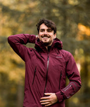 Cortazu Hard Shell Jas  (all season) Rood | Heren warme outdoor jas waterdicht & winddicht met capuchon
