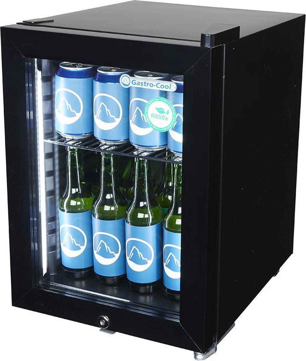 Gastro-Cool KW25 - Mini koelkast met glazen deur 23 Liter - Zwart/Zwart/Zwart 247101