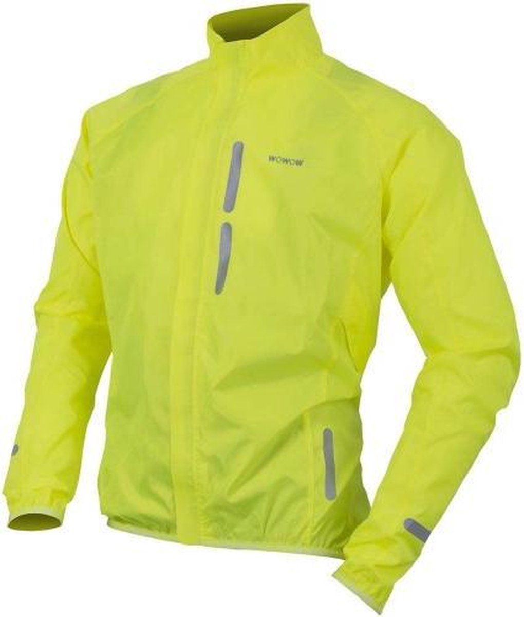 Wowow Bike Wind Fietsjas - Maat M  - Unisex - geel/zilver