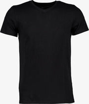 Unsigned heren T-shirt V-hals organic katoen - Zwart - Maat XL