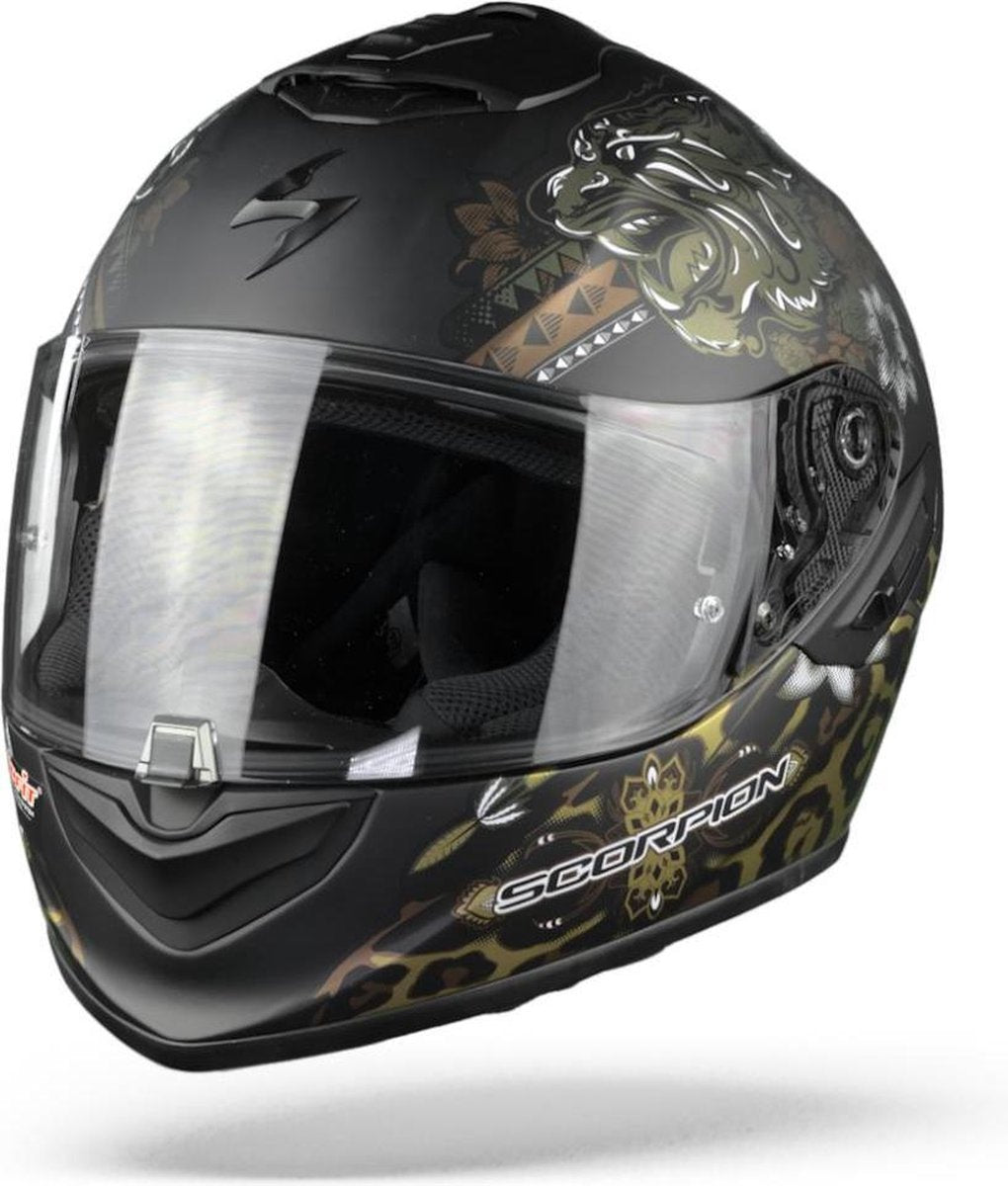 Scorpion EXO-1400 Air Toa Matt Black Gold Full Face Helmet L