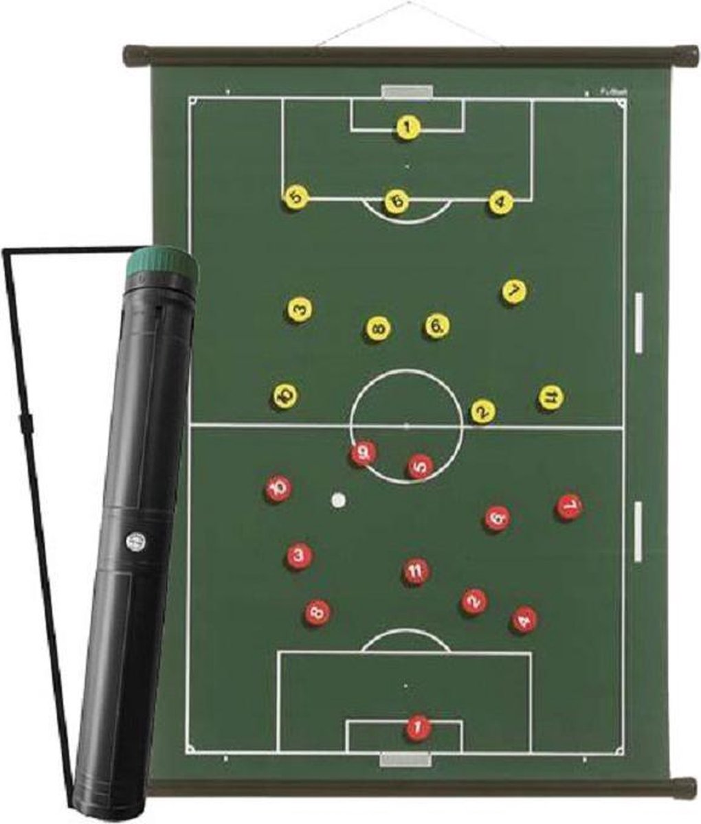 Sportec Oprolbaar Magnetisch HOCKEY Coachbord 52 X 74 cm + Draagkoker!