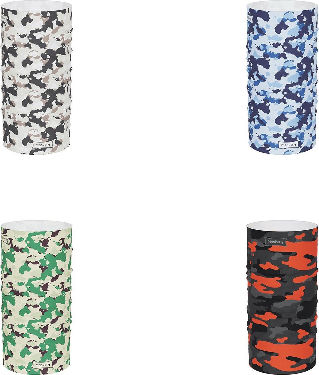 Maskery Nekwarmer Camouflage Serie - 4 Stuks