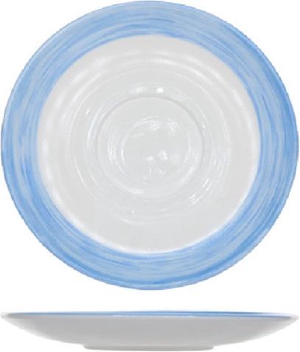 Arcoroc Brush - Onderbordjes - Blauw - 14cm - (Set van 6) En Yourkitchen E-kookboek - Heerlijke Smulrecepten