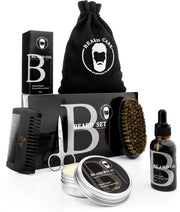 Baardverzorging set l Baardolie l BaardBalsem l Baardkam l Baardborstel I Giftset I Geschenkset I voor Mannen I Baardgroei I Baard | Baardset | Kado man | Cadeau voor hem | Sandal Wood | Black Editie