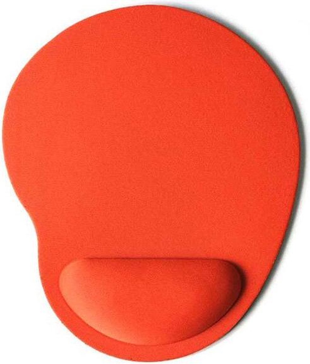 Gadgetpoint | Muismat | Rond | Polssteun | Antislip | Oranje